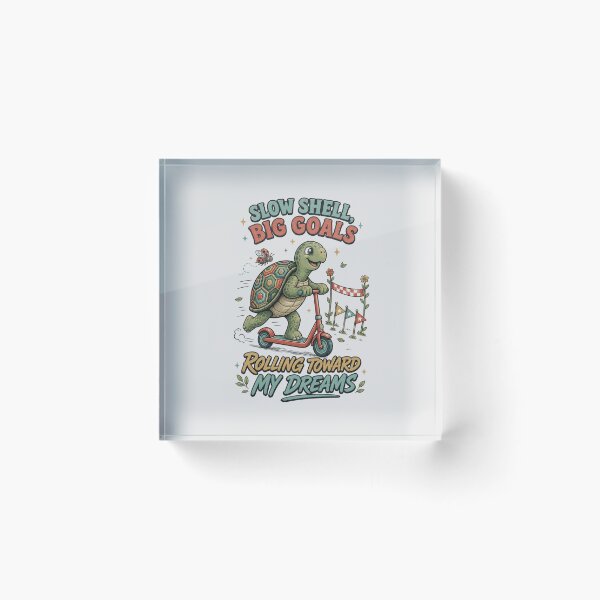 Item preview, Slow Shell, Big Goals – Motivational Scooter Turtle designed and sold by NinaCreator.