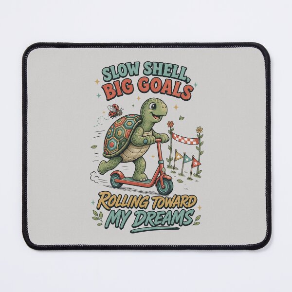 Item preview, Slow Shell, Big Goals – Motivational Scooter Turtle designed and sold by NinaCreator.