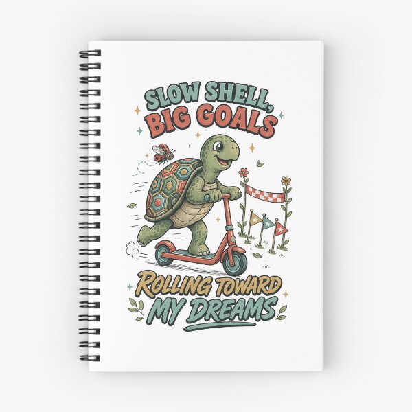 Item preview, Slow Shell, Big Goals – Motivational Scooter Turtle designed and sold by NinaCreator.