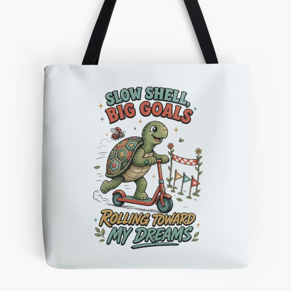 Item preview, Slow Shell, Big Goals – Motivational Scooter Turtle designed and sold by NinaCreator.