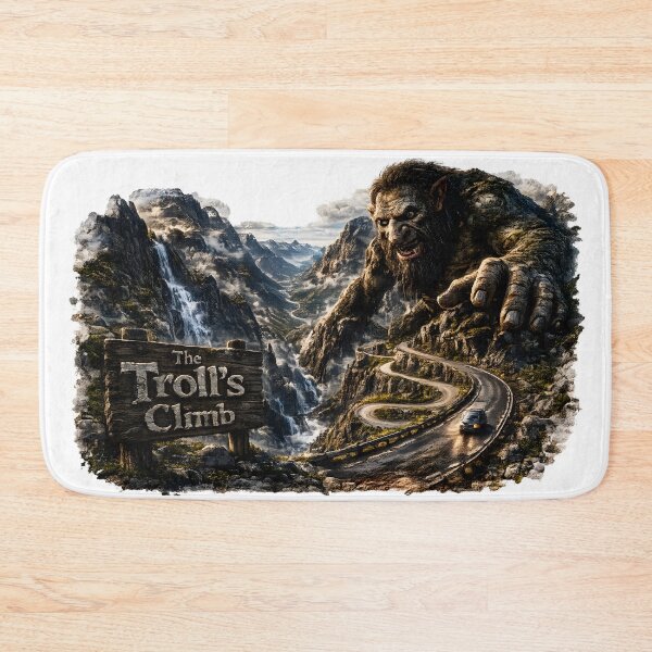 Item preview, The Troll's Climb - Trollstigen Norway Horror Landmark Poster Art designed and sold by HorrorWorldWeb.