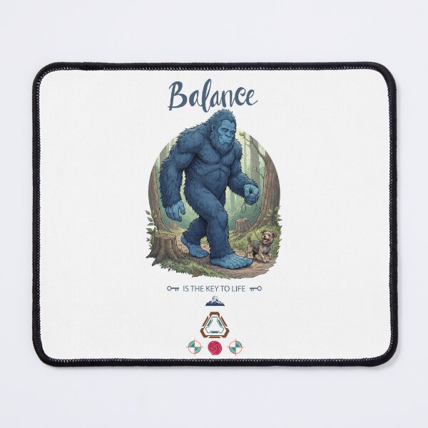 Item preview, Blue Bigfoot's Best Friend: Sasquatch Walking a Tiny Dog designed and sold by Whimsy Trail Co.