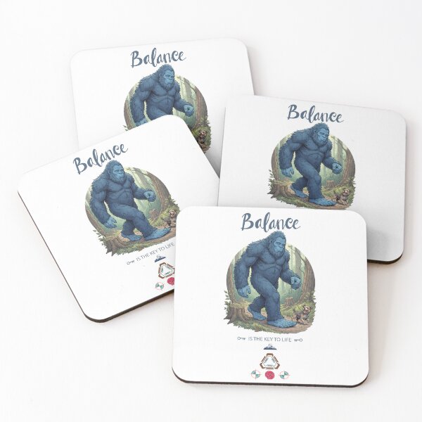 Item preview, Blue Bigfoot's Best Friend: Sasquatch Walking a Tiny Dog designed and sold by Whimsy Trail Co.
