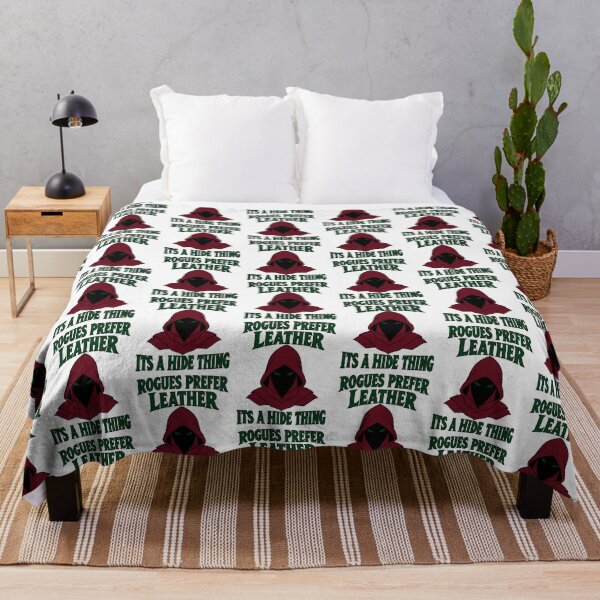 Item preview, Rogues Prefer Leather It's a Hide Thing Funny Fantasy RPG Pun designed and sold by TeeTimeTreasure.