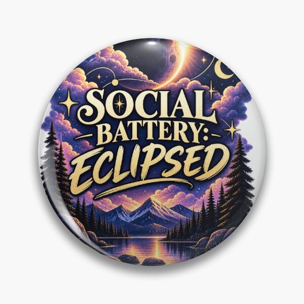 Item preview, Social Battery Eclipsed designed and sold by QuietModeCo.