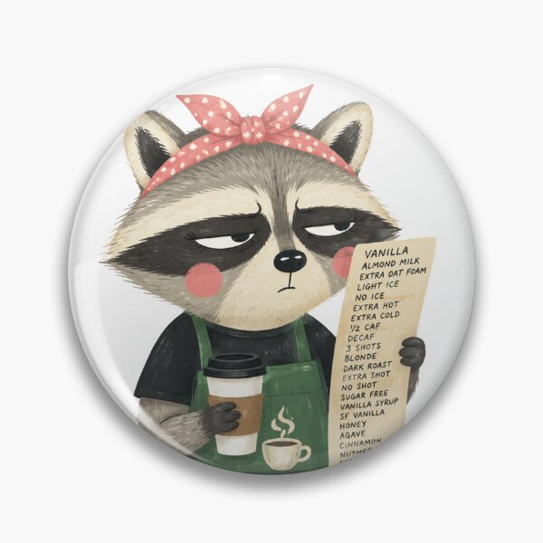 Item preview, Funny Barista Raccoon Decaf Is A Personal Attack designed and sold by SayMaria.