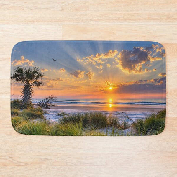 Item preview, Golden Sunset Beach with Palm Tree designed and sold by Wild Bloom Paws.