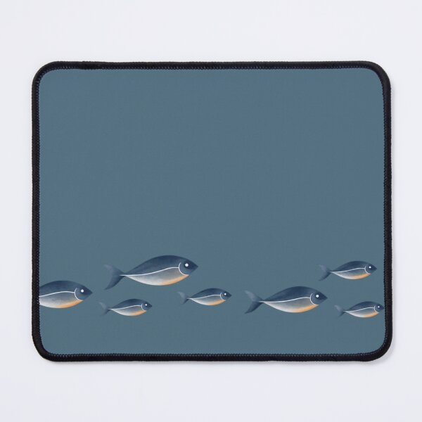 Item preview, Minimalist Navy Fish Coastal Watercolor Border Design designed and sold by TheSlowShore.