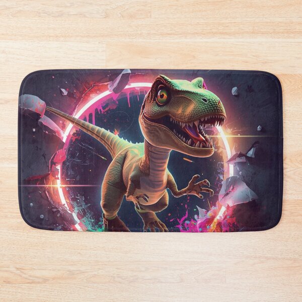 Item preview, Dinosaur T-Rex Neon Splash Art – Colorful Jurassic Dinosaur Comforter & Shower Curtain Design. designed and sold by fbtrisha.