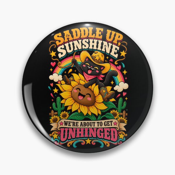Item preview, Saddle Up Sunshine – Funny Black Cat Cowboy Unhinged Humor designed and sold by Kawaii-n-Spice.