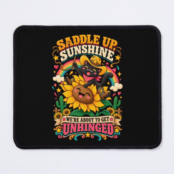 Item preview, Saddle Up Sunshine – Funny Black Cat Cowboy Unhinged Humor designed and sold by Kawaii-n-Spice.
