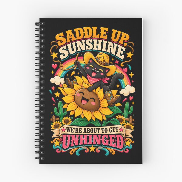 Item preview, Saddle Up Sunshine – Funny Black Cat Cowboy Unhinged Humor designed and sold by Kawaii-n-Spice.