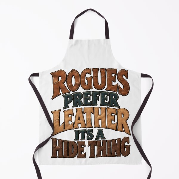 Item preview, Rogues Prefer Leather It's a Hide Thing Funny RPG Pun designed and sold by TeeTimeTreasure.