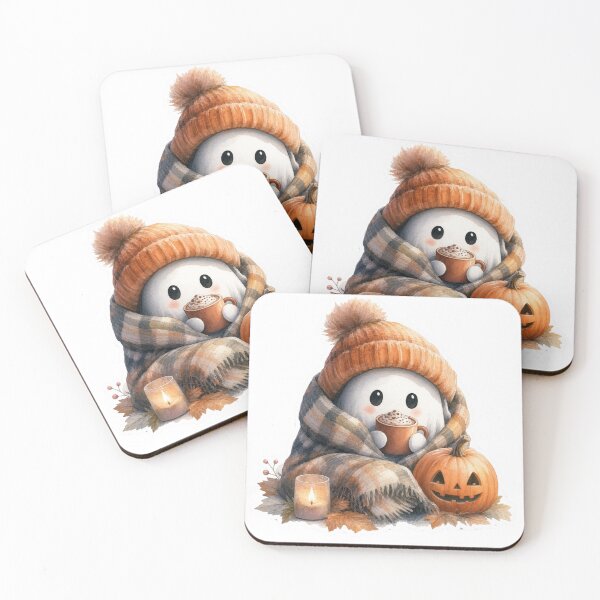 Item preview, Bookish Ghost Halloween with a cup of chocolate designed and sold by Alchemy8House.
