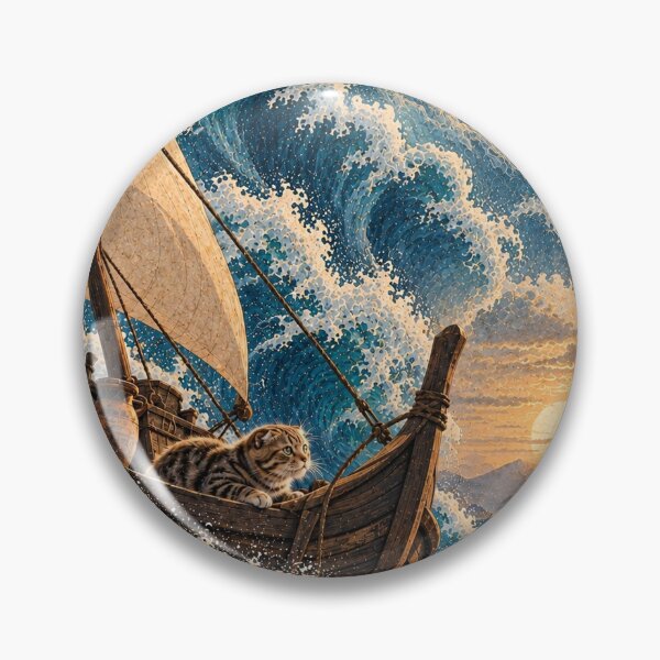 Item preview, Poseidon’s Wrath – The Odyssey Greek Mythology Cat Japanese Woodblock Art designed and sold by NoodlesTheCat.