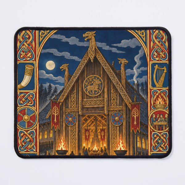 Item preview, Heorot - Beowulf Anglo-Saxon Inspired Illuminated Manuscript Art designed and sold by Moviebuff91.