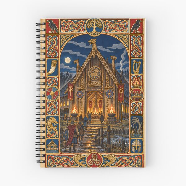 Item preview, Heorot - Beowulf Anglo-Saxon Inspired Illuminated Manuscript Art designed and sold by Moviebuff91.