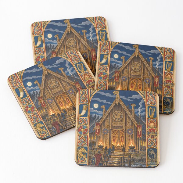 Item preview, Heorot - Beowulf Anglo-Saxon Inspired Illuminated Manuscript Art designed and sold by Moviebuff91.