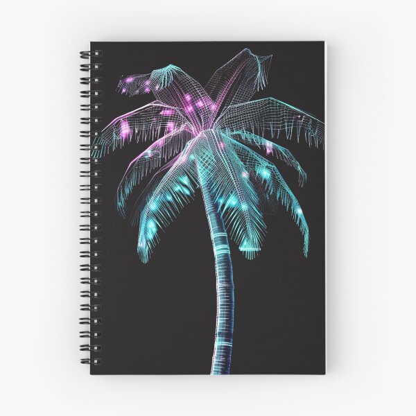 Item preview, A palm tree in a vaporwave and cyber jungle setting designed and sold by STATIC SOUL.