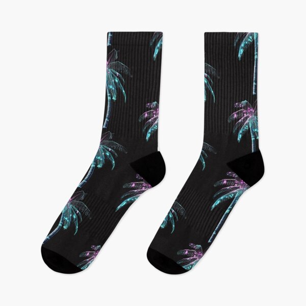 Item preview, A palm tree in a vaporwave and cyber jungle setting designed and sold by STATIC SOUL.
