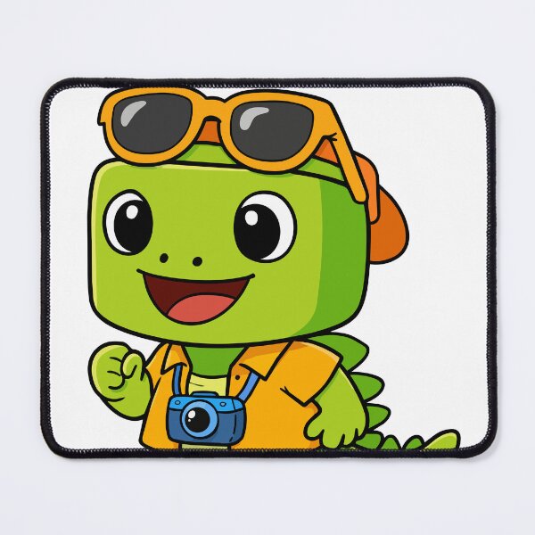 Item preview, Cute Cartoon Dinosaur Tourist with Camera Exploring on Summer Vacation designed and sold by merona-design.