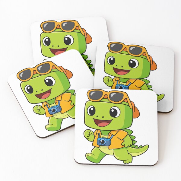 Item preview, Cute Cartoon Dinosaur Tourist with Camera Exploring on Summer Vacation	 designed and sold by merona-design.