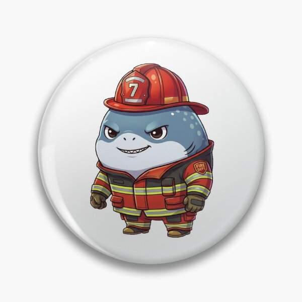 Item preview, Firefighter Shark – Cute Rescue designed and sold by Nature's Chibis.