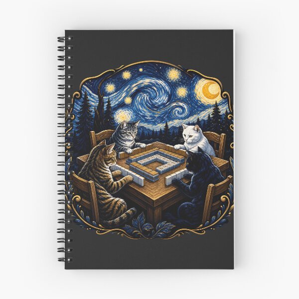 Item preview, Starry Night Cats Playing Mahjong designed and sold by legendaryskins.