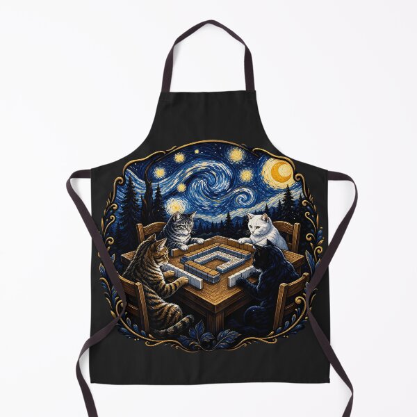 Item preview, Starry Night Cats Playing Mahjong designed and sold by legendaryskins.