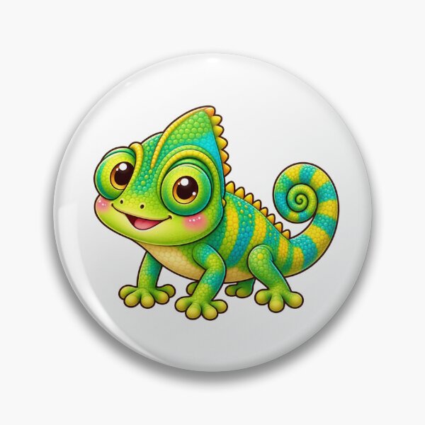 Item preview, Kawaii Jungle Green Chameleon designed and sold by Krys-Designs.