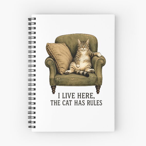 Item preview, Cat Rules the House Armchair Humor Illustration designed and sold by Artmares.