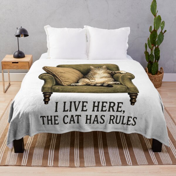 Item preview, Cat Rules the House Armchair Humor Illustration designed and sold by Artmares.