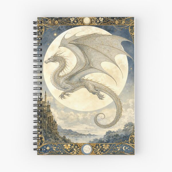 Item preview, The Silver Moon Dragon | A Creature of the Royal Bestiary designed and sold by Stoneflower-Art.