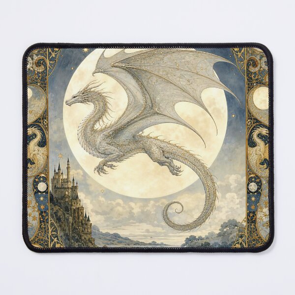 Item preview, The Silver Moon Dragon | A Creature of the Royal Bestiary designed and sold by Stoneflower-Art.