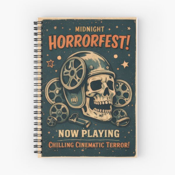 Item preview, Midnight Horrorfest Skull Reel Cinema Movie Poster designed and sold by Cine8.