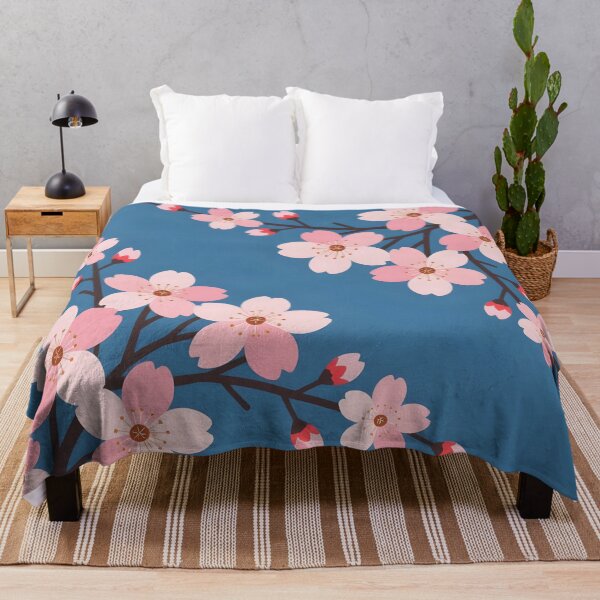 Item preview, Cherry Blossoms on Blue Background designed and sold by DesignedOutside.