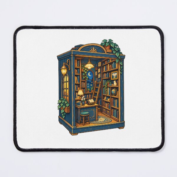 Item preview, Miniature Book Nook Workshop – Cozy Shelf Builder Art designed and sold by UrbanCanvvas.
