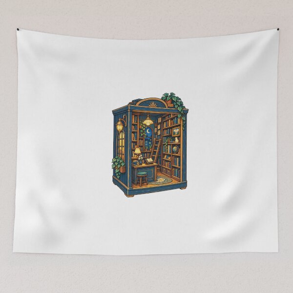 Item preview, Miniature Book Nook Workshop – Cozy Shelf Builder Art designed and sold by UrbanCanvvas.