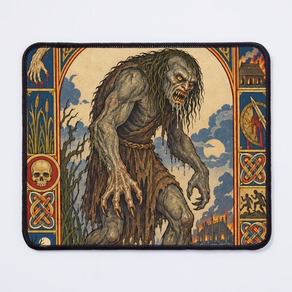 Item preview, Grendel - Beowulf Anglo-Saxon Inspired Illuminated Manuscript Art designed and sold by Moviebuff91.