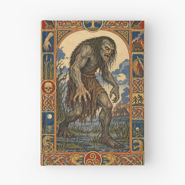 Item preview, Grendel - Beowulf Anglo-Saxon Inspired Illuminated Manuscript Art designed and sold by Moviebuff91.