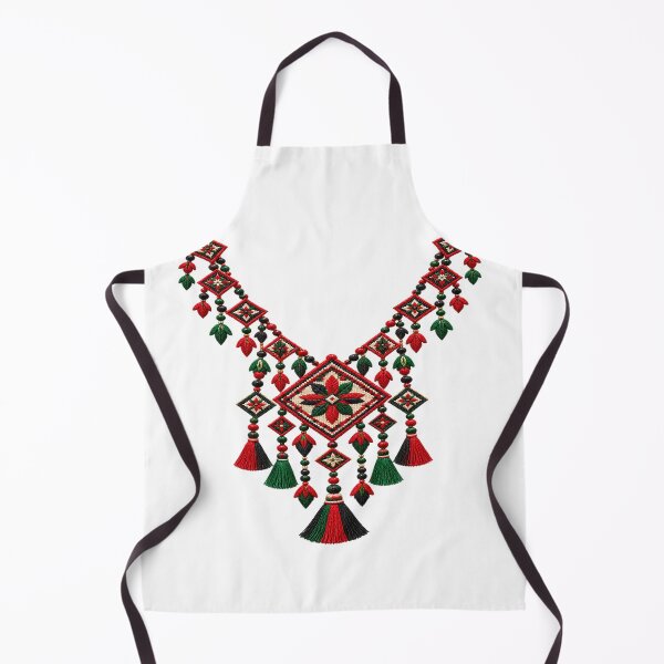 Item preview, Palestinian Tatreez Necklace Pattern | Traditional Embroidery Heritage Art designed and sold by BrainCurves.