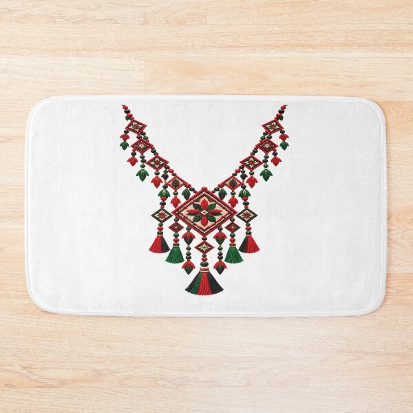 Item preview, Palestinian Tatreez Necklace Pattern | Traditional Embroidery Heritage Art designed and sold by BrainCurves.