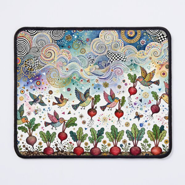 Item preview, Whimsical Birds Harvesting Beetroots in Magical Garden designed and sold by m-y-A-I-A-R-T-.