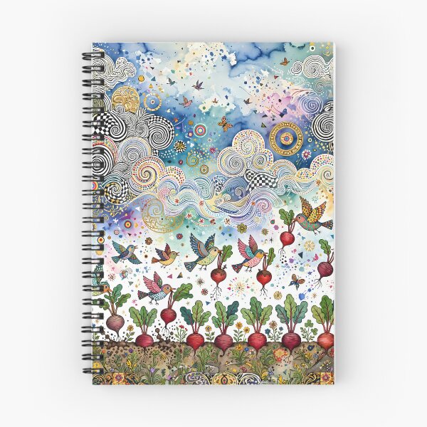 Item preview, Whimsical Birds Harvesting Beetroots in Magical Garden designed and sold by m-y-A-I-A-R-T-.
