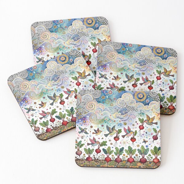 Item preview, Whimsical Birds Harvesting Beetroots in Magical Garden designed and sold by m-y-A-I-A-R-T-.