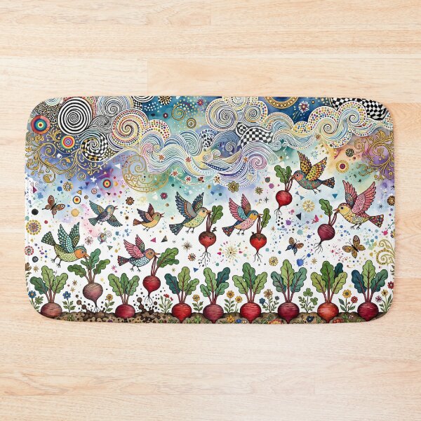 Item preview, Whimsical Birds Harvesting Beetroots in Magical Garden designed and sold by m-y-A-I-A-R-T-.
