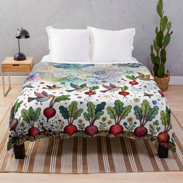 Item preview, Whimsical Birds Harvesting Beetroots in Magical Garden designed and sold by m-y-A-I-A-R-T-.