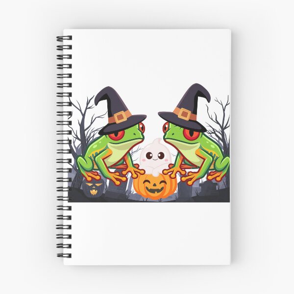Item preview, Halloween Witch Frogs – Cute Spooky Frog Duo with Pumpkin designed and sold by Palette _Vibes.