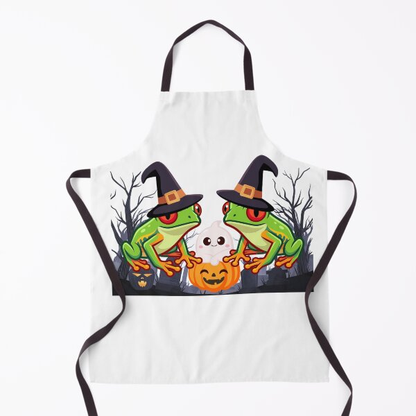 Item preview, Halloween Witch Frogs – Cute Spooky Frog Duo with Pumpkin designed and sold by Palette _Vibes.