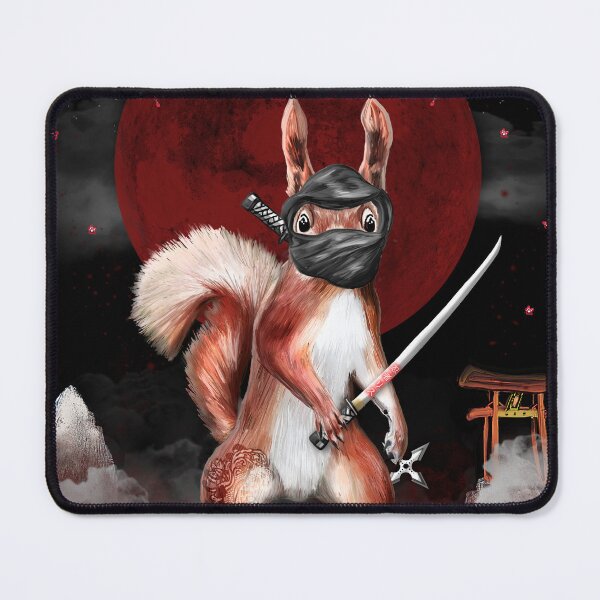 Item preview, Japanese Ninja Squirrel - Gift for Animal and Japanese Aesthetic Lovers designed and sold by InkyGenies.